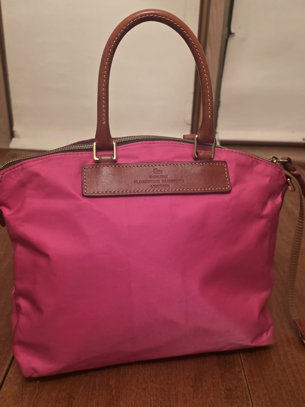 Dooney And Bourke Nylon Pink Bag Purse Leather